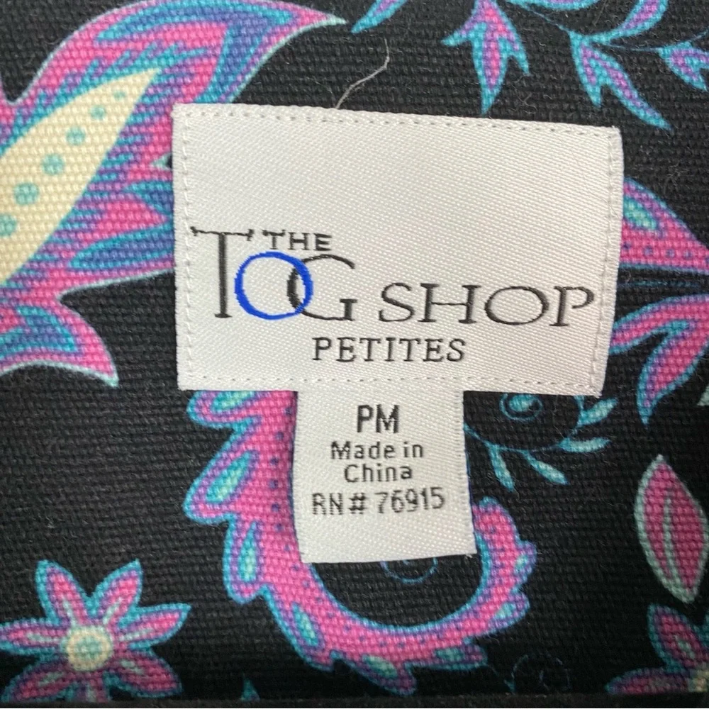 The Tog Shop Purple Black Paisley Floral Twill Jacket Petite Med